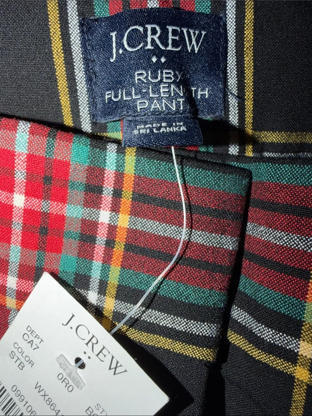 J. Crew Black Plaid Skirt with Red, Green & Yellow Tartan